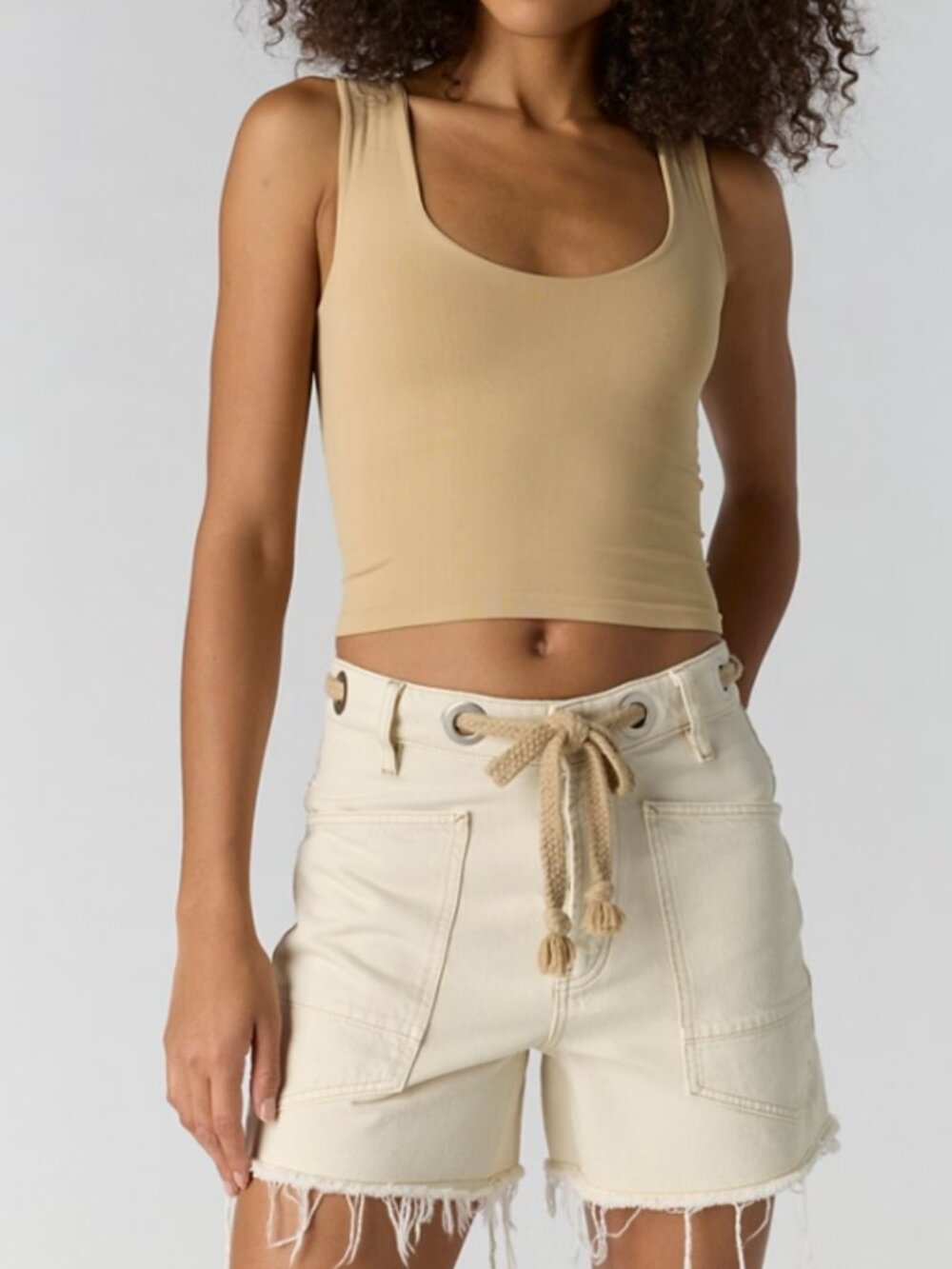 🆕 FREE PEOPLE Clean Lines Muscle Cami / Oat Latte